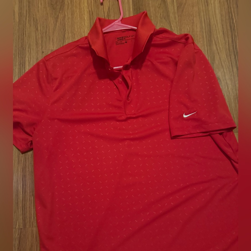 Red Nike golf polo